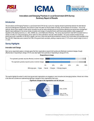 ICMA Survey Research: Innovations And Emerging Practices In Local ...